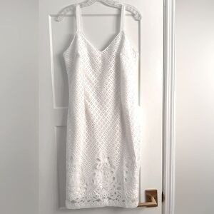 White House Black Market White Eyelet Sheath Dress NWT